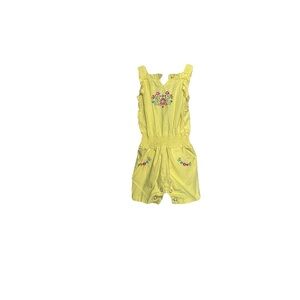 Little Lass Yellow Floral Embroidered Romper 12 Months